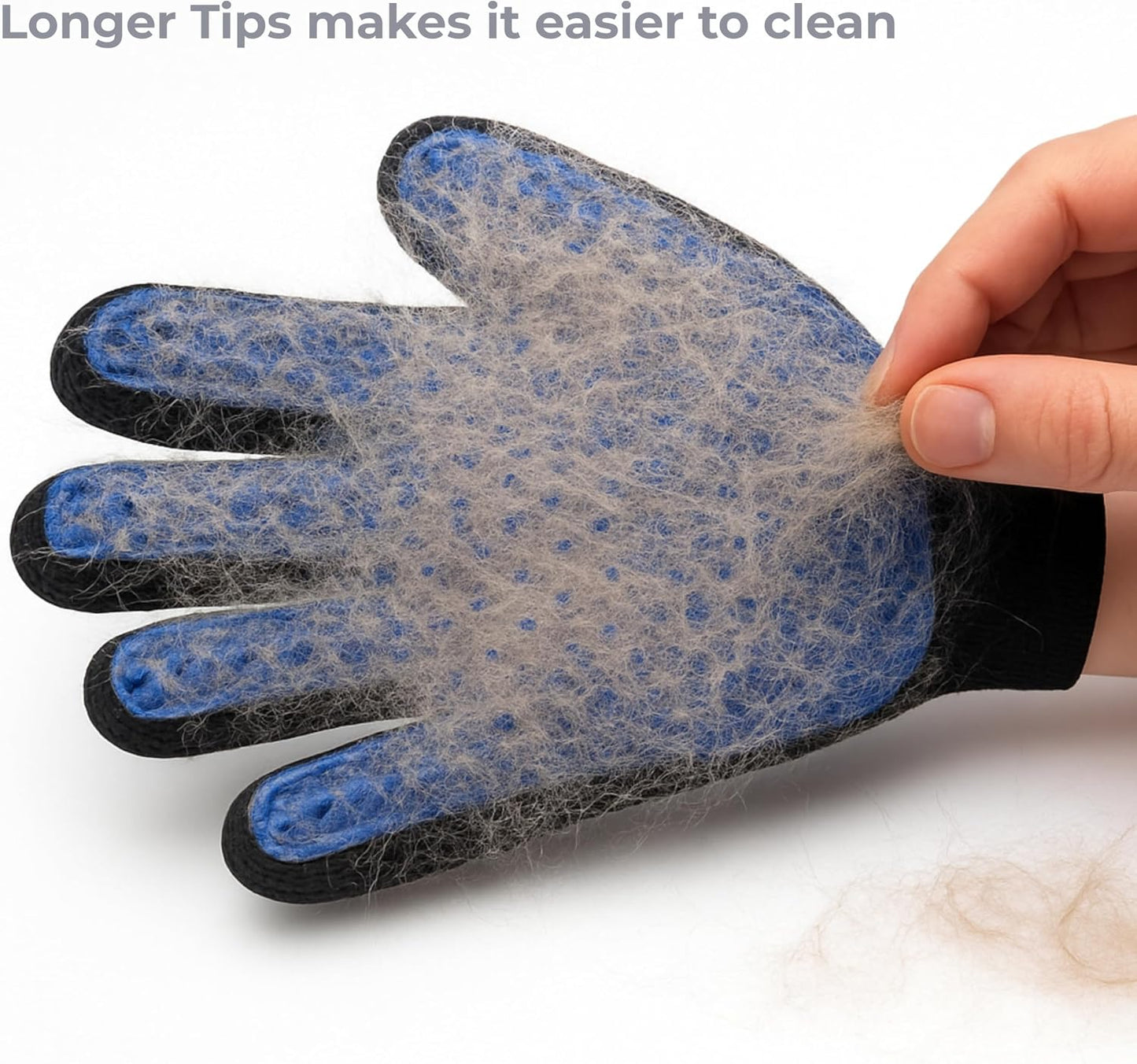 Pet Hair Removal Glove for Dogs & Cats, Pet Grooming Glove – 2-In-1 Deshedding & Massage Mitt – Soft Silicone Tips – Left & Right Hand Set + Bonus Detail Tool