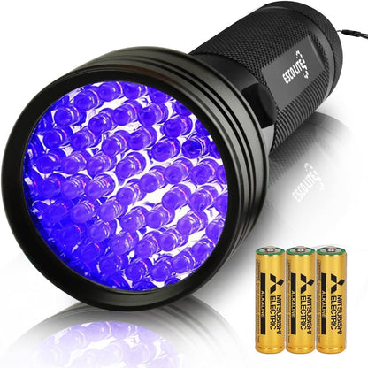 UV Flashlights Black Light for Pet Urine Detection 51 LED Blacklight Flashlight for Dog Cat Stains, UV Light Flashlight for Resin, Carpet, Hotel, Bathroom with Battery