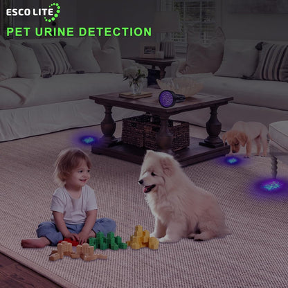 UV Flashlights Black Light for Pet Urine Detection 51 LED Blacklight Flashlight for Dog Cat Stains, UV Light Flashlight for Resin, Carpet, Hotel, Bathroom with Battery